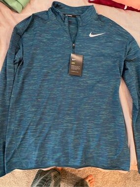 NWT Nike Blue Quarter-Zip Dri-FIT Performance Pullover